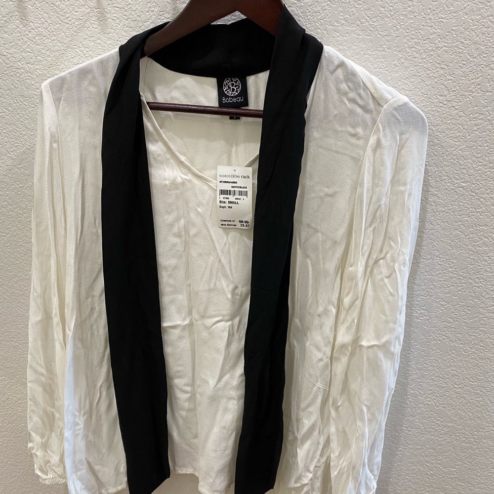 Black and white blouse